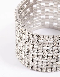 Silver Diamante Chunky Cut-Out Bracelet