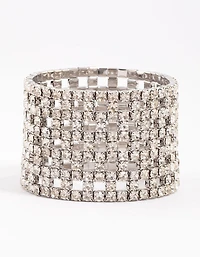 Silver Diamante Chunky Cut-Out Bracelet