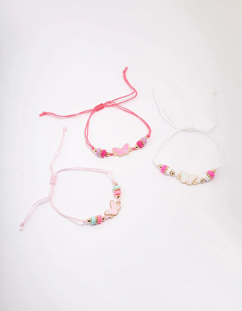 Kids Mixed Butterfly Bracelet 3-Pack