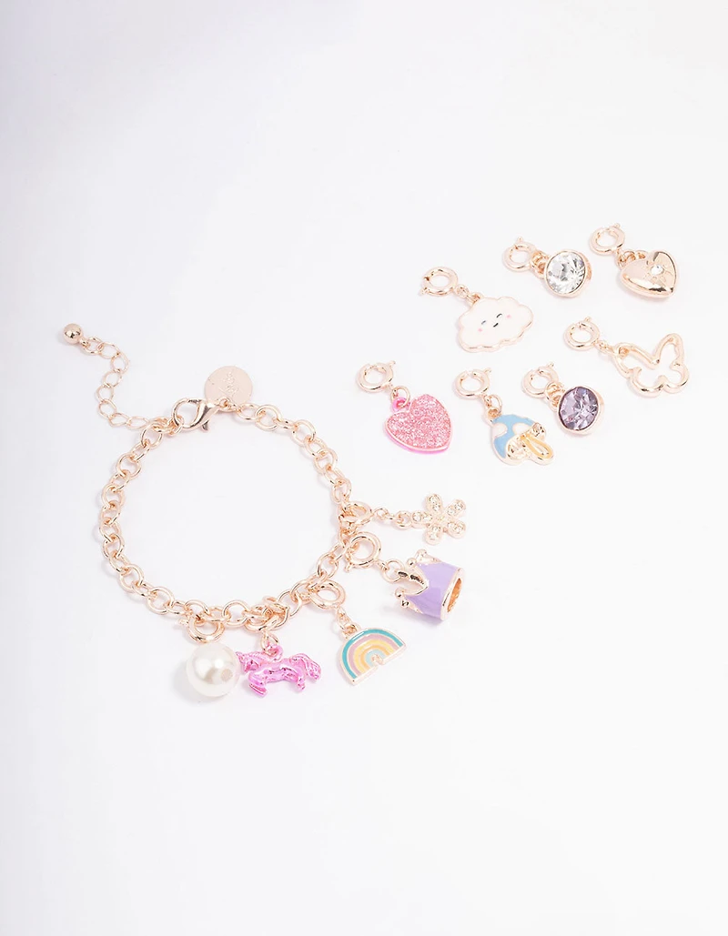 Kids Rose Gold Charm Bracelet 12 Days of Christmas Advent Calendar