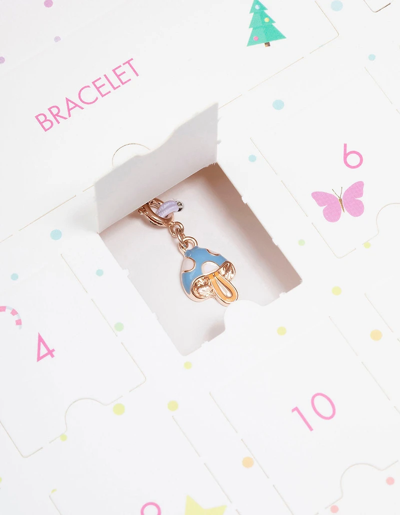 Kids Rose Gold Charm Bracelet 12 Days of Christmas Advent Calendar