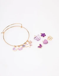 Kids Gold DIY Unicorn & Heart Charm Bracelet Pack