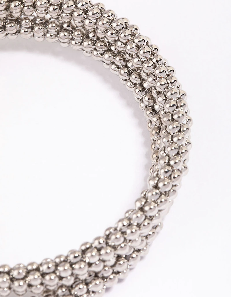 Silver Ball Wrapped Wrist Cuff