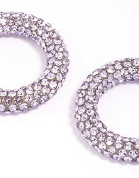 Rose Gold Diamante Medium Hoop Earrings