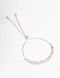 Silver Marquise Cubic Zirconia Toggle Bangle