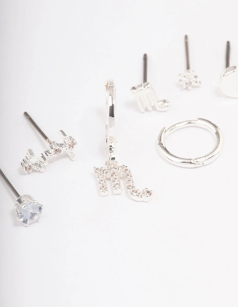 Silver Plated Scorpio Earring Pack