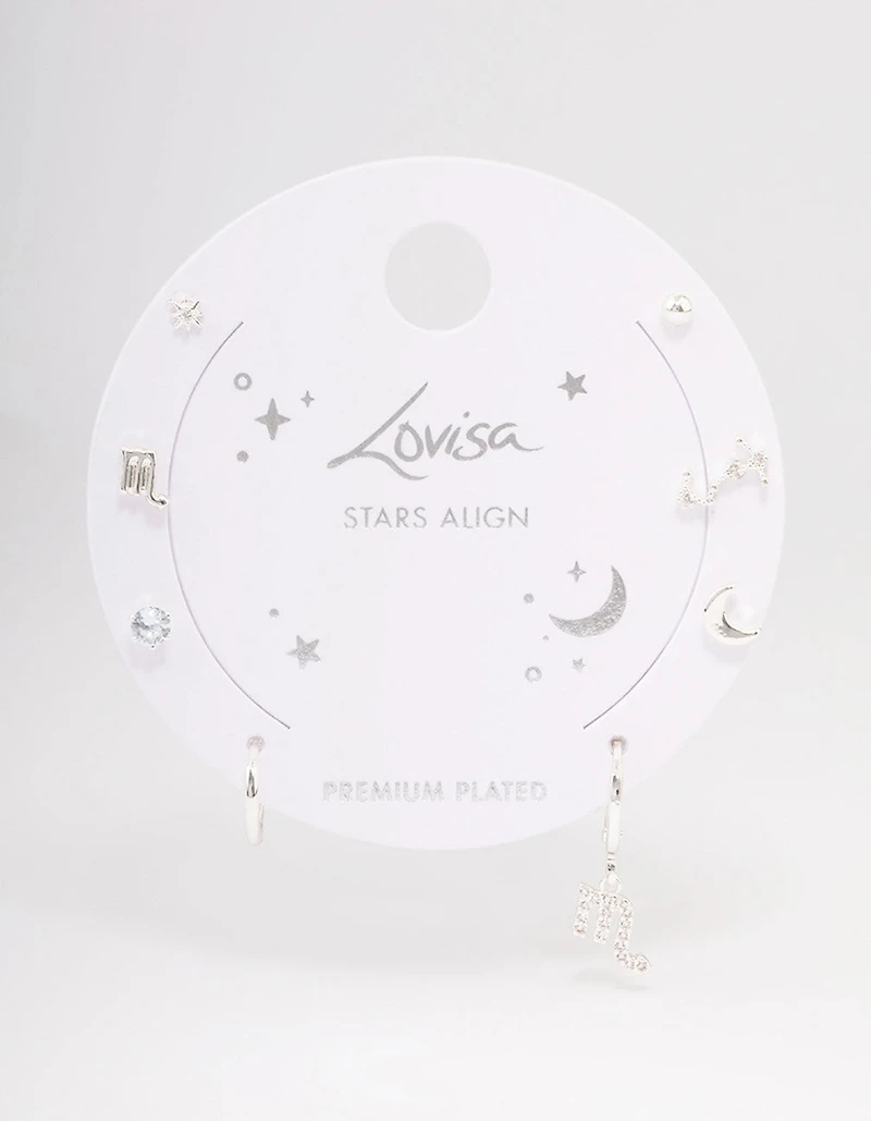 Silver Plated Scorpio Earring Pack