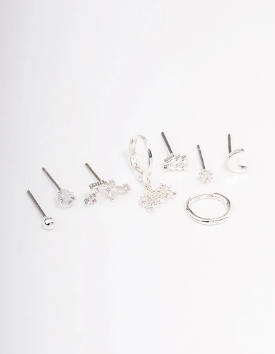 Silver Plated Aquarius Earring Pack