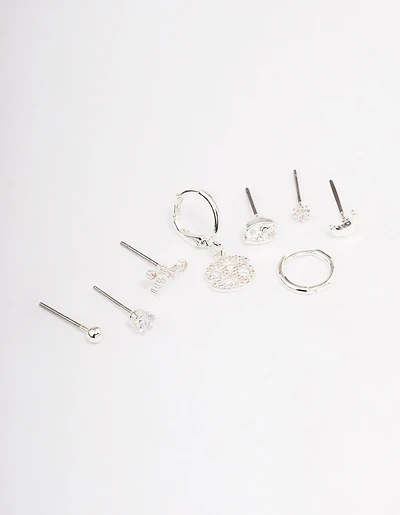 Silver Plated Cancer Earring Pack