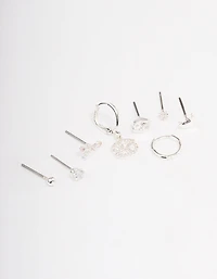 Silver Plated Cancer Earring Pack