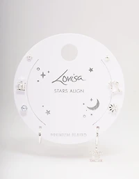 Silver Plated Gemini Earring Pack