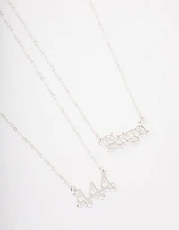 Silver Plated Angel Number '444' Necklace Pack