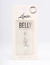 Surgical Steel Single Heart Drop Belly Ring