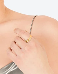 Gold Plated Twisted Metal Band Ring