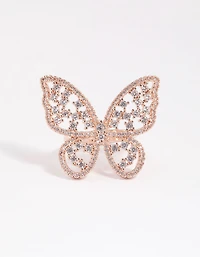 Rose Gold Statement Butterfly Ring