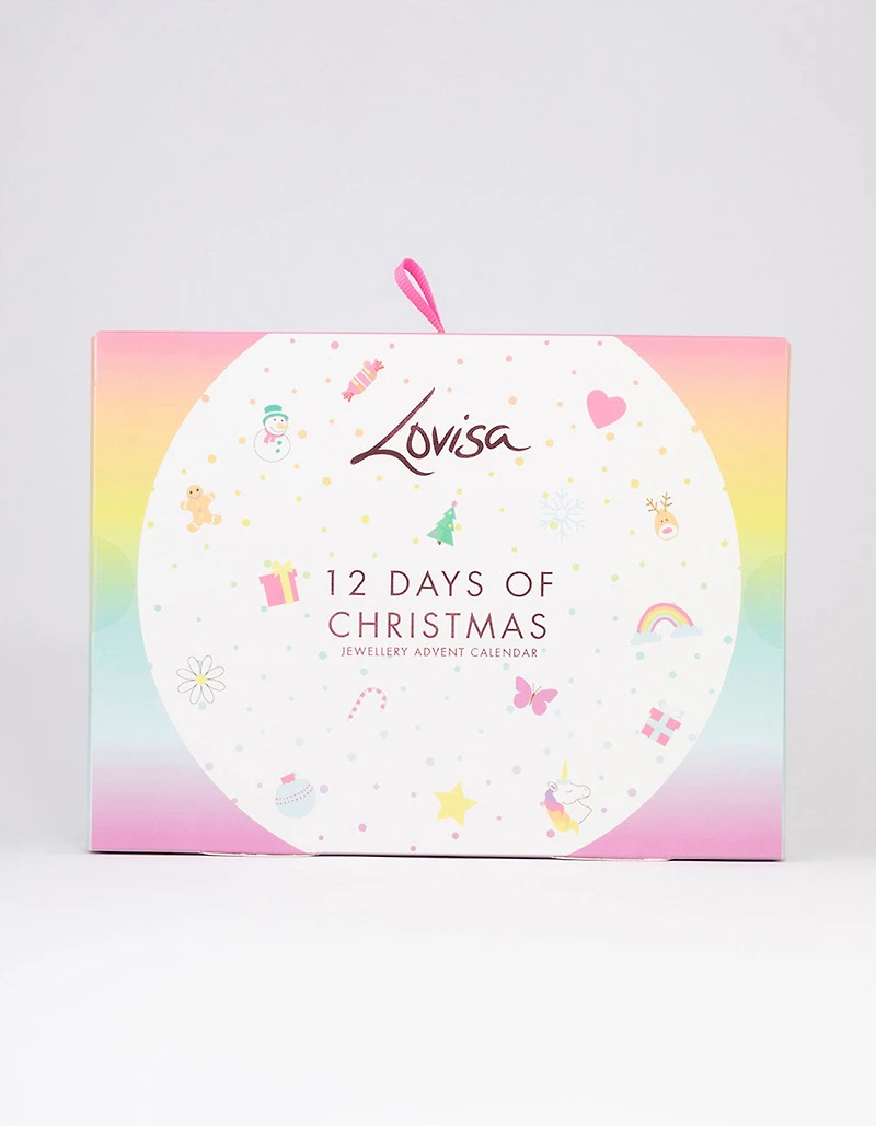 Kids Bright Christmas Charm Bracelet 12 Days of Christmas Advent Calendar
