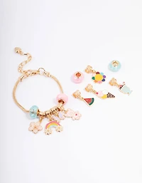 Kids Bright Christmas Charm Bracelet 12 Days of Christmas Advent Calendar