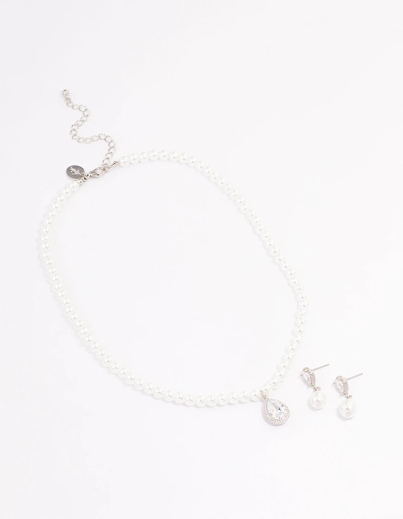 Silver Multi Cubic Zirconia Jewellery Set