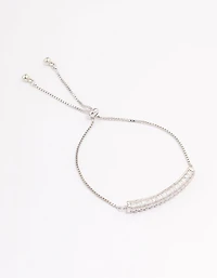 Silver Cubic Zirconia Multi Bar Bracelet