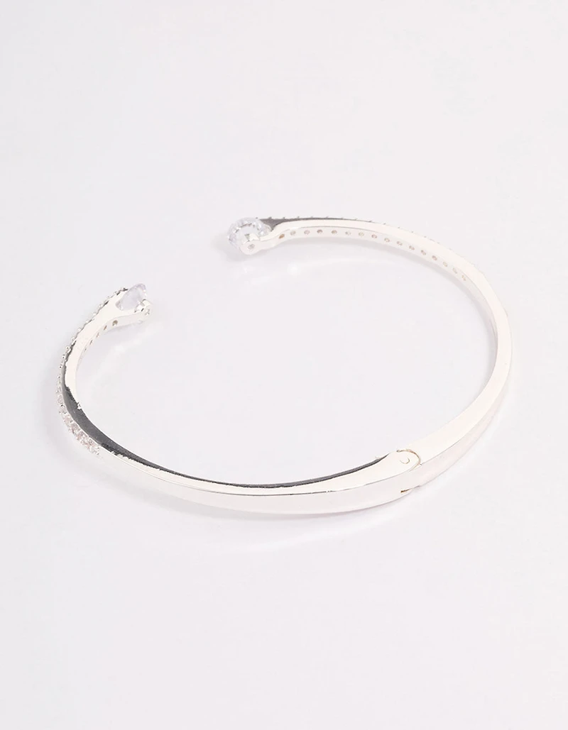 Silver Multi Cubic Zirconia Wrist Cuff
