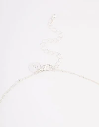 Silver Amethyst Eclipse Moon Pendant Necklace
