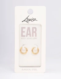 Gold Plated Surgical Steel Chubby Small Huggie Hoop Earrings