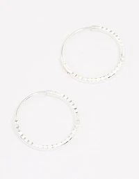 Sterling Silver Diamante Hoop Earrings