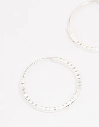 Sterling Silver Diamante Hoop Earrings