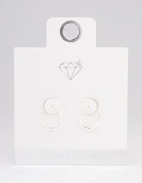 Sterling Silver Diamante Hoop Earrings