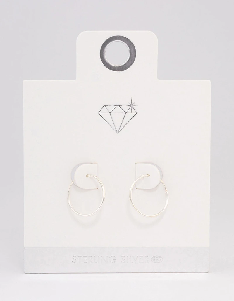 Sterling Silver Hoop Earrings 16mm