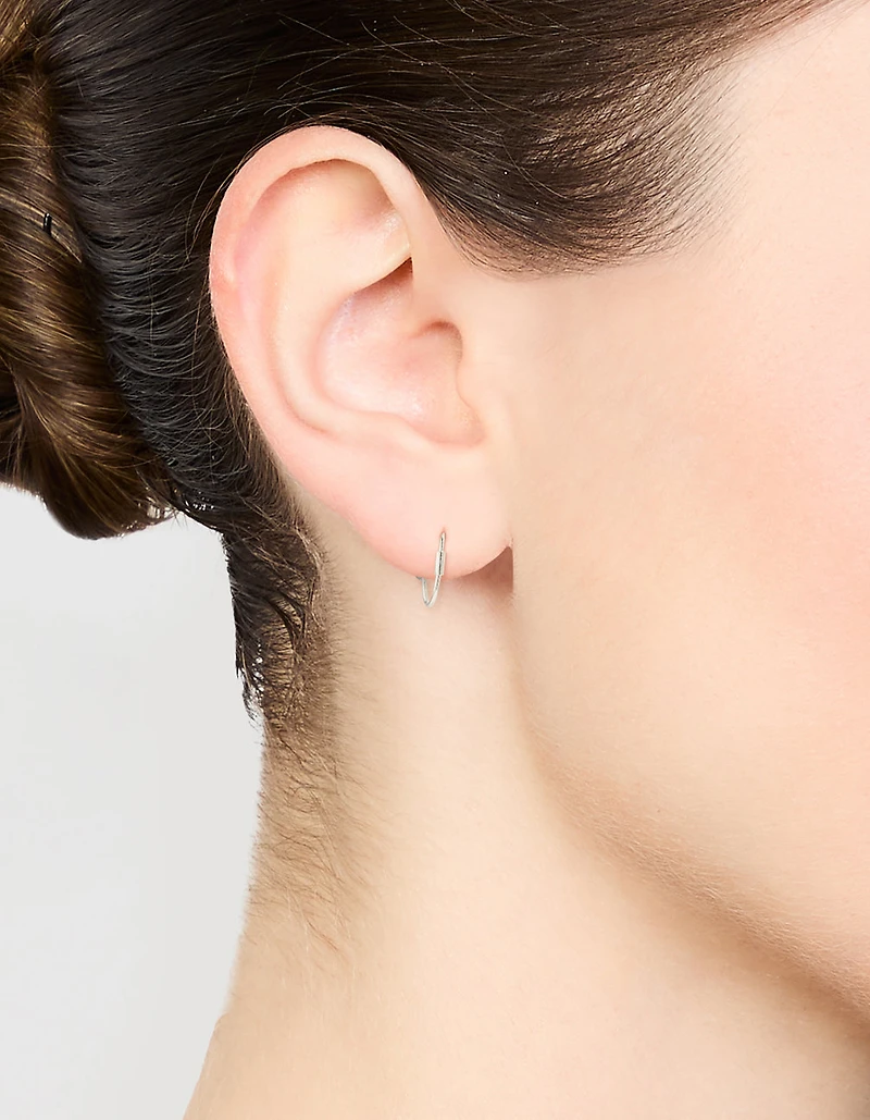 Boucles d’oreilles cerceau en argent sterling en forme de cœur 12mm