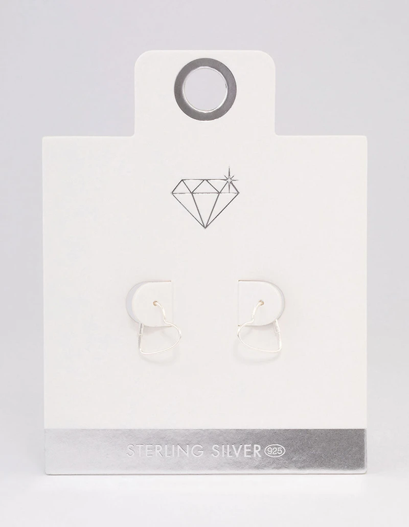 Boucles d’oreilles cerceau en argent sterling en forme de cœur 12mm