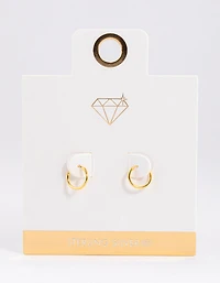 Gold Plated Sterling Silver Hoop Earrings 10mm
