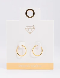 Gold Plated Sterling Silver Hoop Earrings 16mm