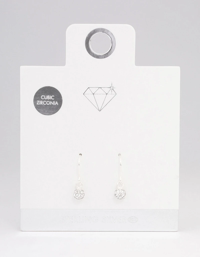 Boucles d’oreilles tombantes en boule de feu en argent sterling