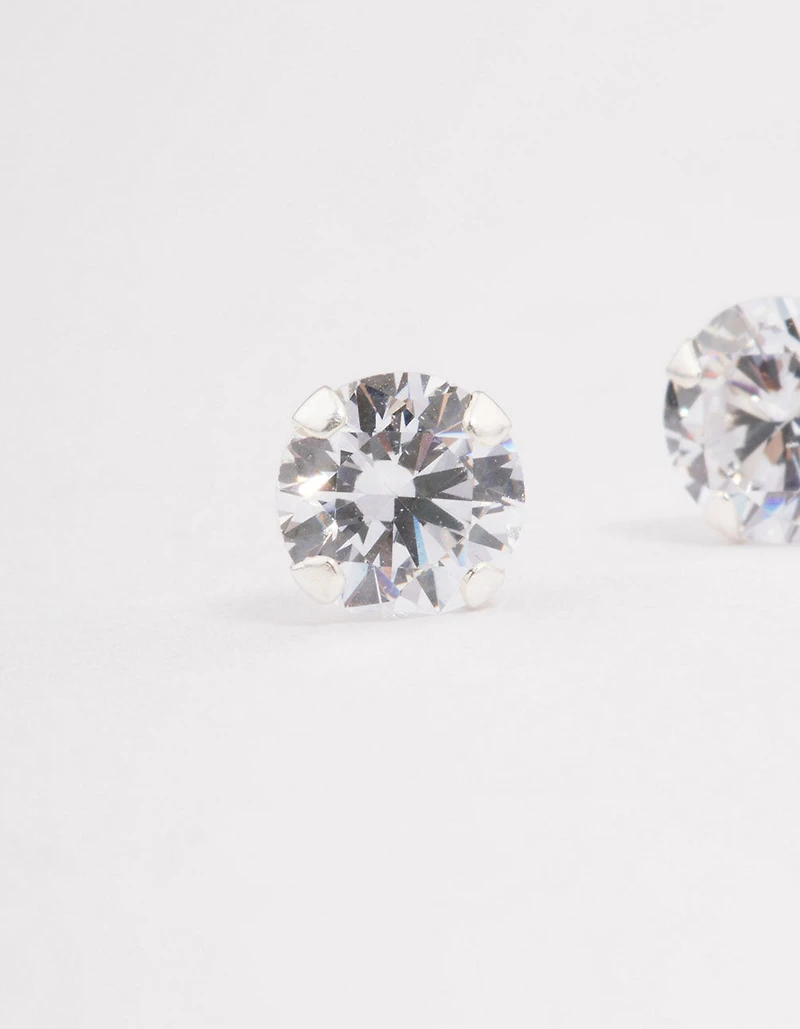 Sterling Silver Cubic Zirconia Stud Earrings