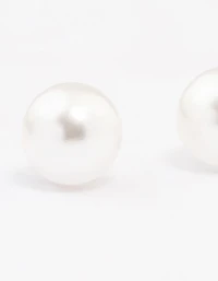 Sterling Silver Pearl Stud Earrings 8mm