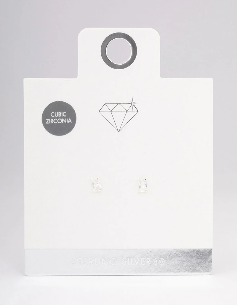 Boucles d’oreilles en baguette en argent sterling