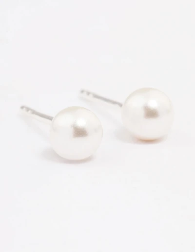 Sterling Silver Pearl Stud Earrings 5mm