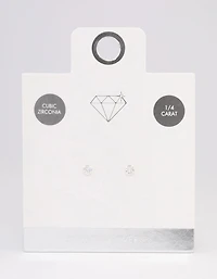 Sterling Silver Cubic Zirconia Crystal Stud Earrings