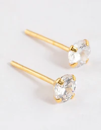 Gold Plated Sterling Silver Dainty Stud Earrings