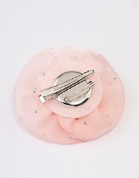 Broche et pince à cheveux Rosette Pink Diamante