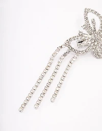 Silver Double Diamante Butterfly Hair Clip