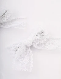 White Lace Hair Bow Pack