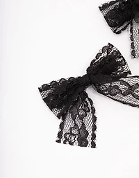 Black Lace Hair Bow Pack