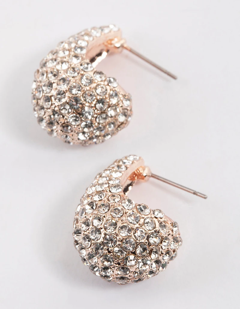 Rose Gold Pearl Mini Drop Earrings