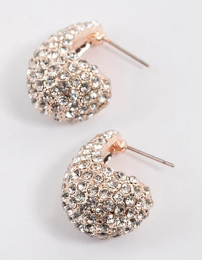Rose Gold Pearl Mini Drop Earrings