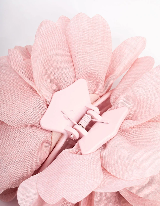 Blush Fabric Large Rose Hair Claw