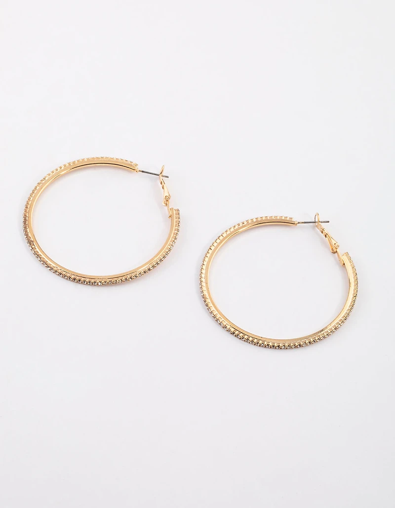 Gold Bling Hoop Earrings