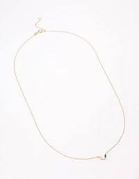 Gold Plated Sterling Silver Double Marquise Pendant Necklace